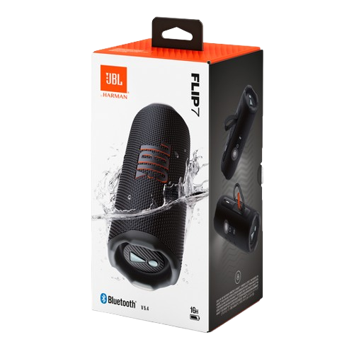 JBL_Flip_7_Black_Box_Image JBL Flip 7 Portable WaterProof BT Speaker - Image 1