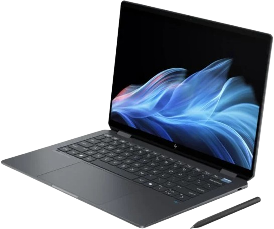 image-removebg-preview HP OmniBook Ultra Flip 14-fh0033dx, Intel Core Ultra 9 288V, 32GB LPDDR5x 8533 (onboard), 2TB PCIe Gen4 NVMe Performance M.2 SSD, Intel Arc Graphics, Windows 11 Home, 14" 3K OLED 120Hz Touch Screen, No ODD, Intel Wi-Fi 7 BE201 (2x2) and Bluetooth 5.4 wireless card, 9MP IR AI Camera with temporal noise reduction and integrated dual array digital microphones, Accelerometer, Gyroscope, Magnetometer, IR Thermal Sensor, Poly Studio with Quad Speakers, Fingerprint Reader, Backlit Keyboard, Eclipse Gray, 1 Year Warranty from Seller, Ports: Two Thunderbolt 4 with USB Type-C 40Gbps signaling rate (USB Power Delivery, DisplayPort 2.1, HP Sleep and Charge), One headphone/microphone combo, One USB Type-C 10Gbps signaling rate (USB Power Delivery, DisplayPort 1.4a, HP Sleep and Charge)- AW5Z6UA - Image 1