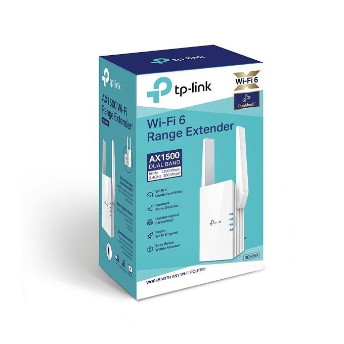 TP-Link AX1500 Wi-Fi 6 Range Extender - TL-RE505X TP-Link AX1500 Wi-Fi 6 Range Extender - TL-RE505X